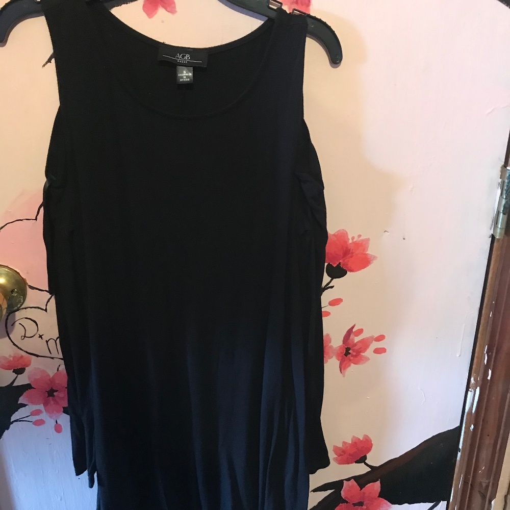 Black shoulderless long sleeve dress